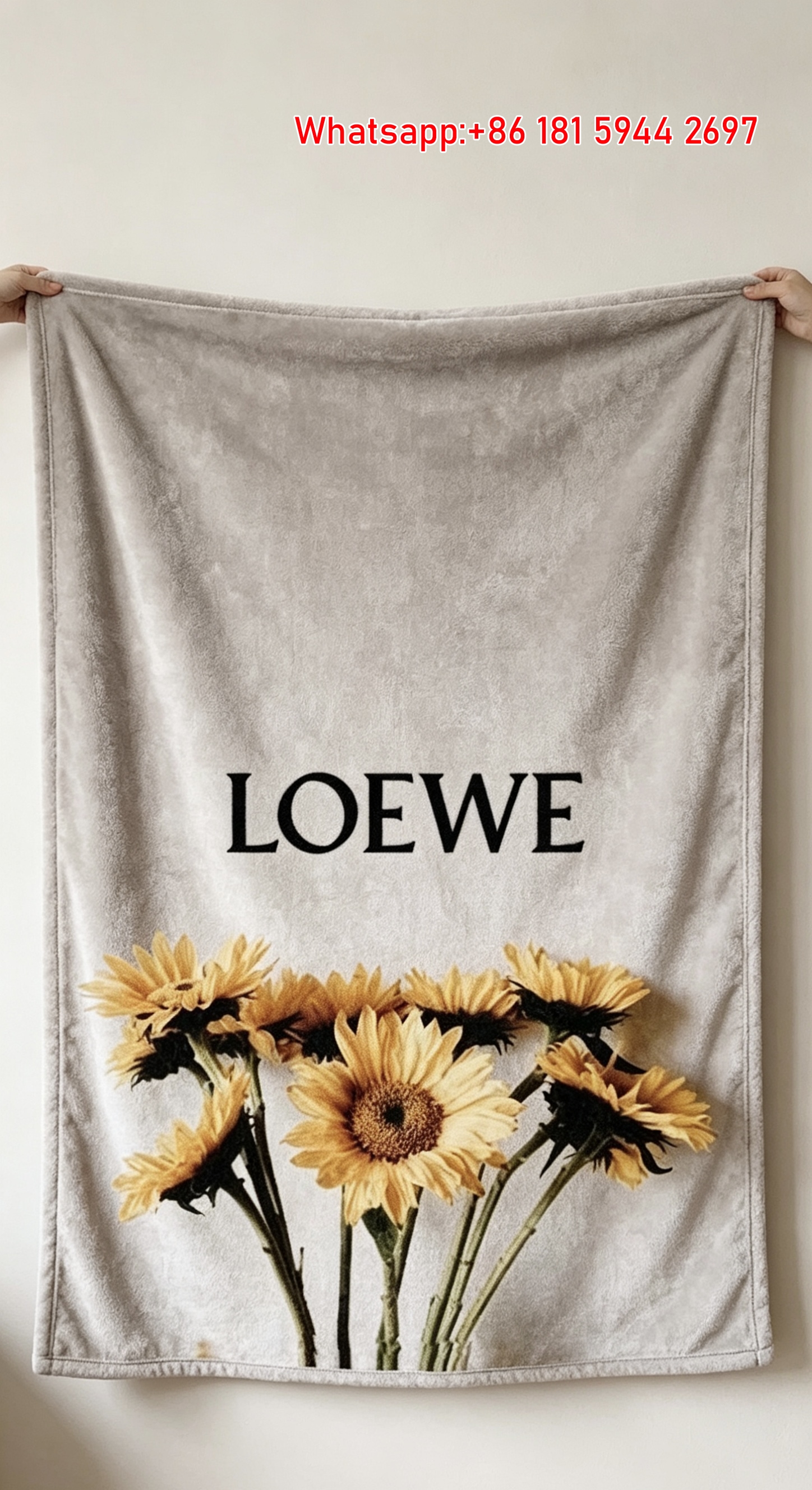 LOEWE Anagram Logo Flannel Throw Blanket Luxury Sofa Blanket L268